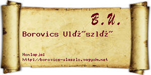 Borovics Ulászló névjegykártya